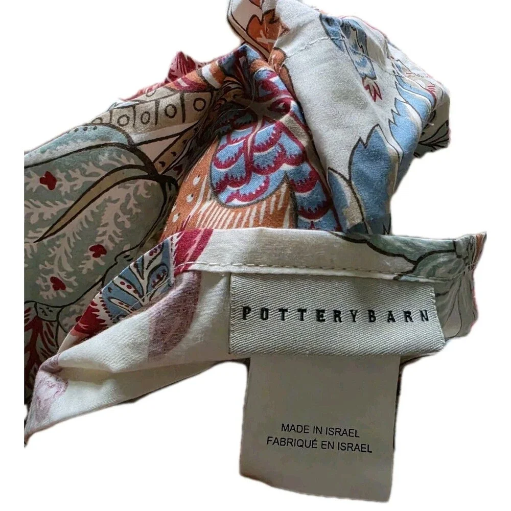 Pottery Barn Deidre Palampore Duvet Cover Red Queen 2 Standard Sham Floral Rare